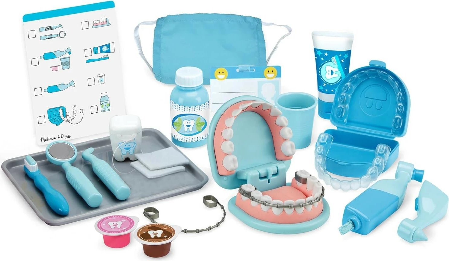 Set dentist, Melissa & Doug, Super Smile Dentist Kit, 25 copë, multicolor