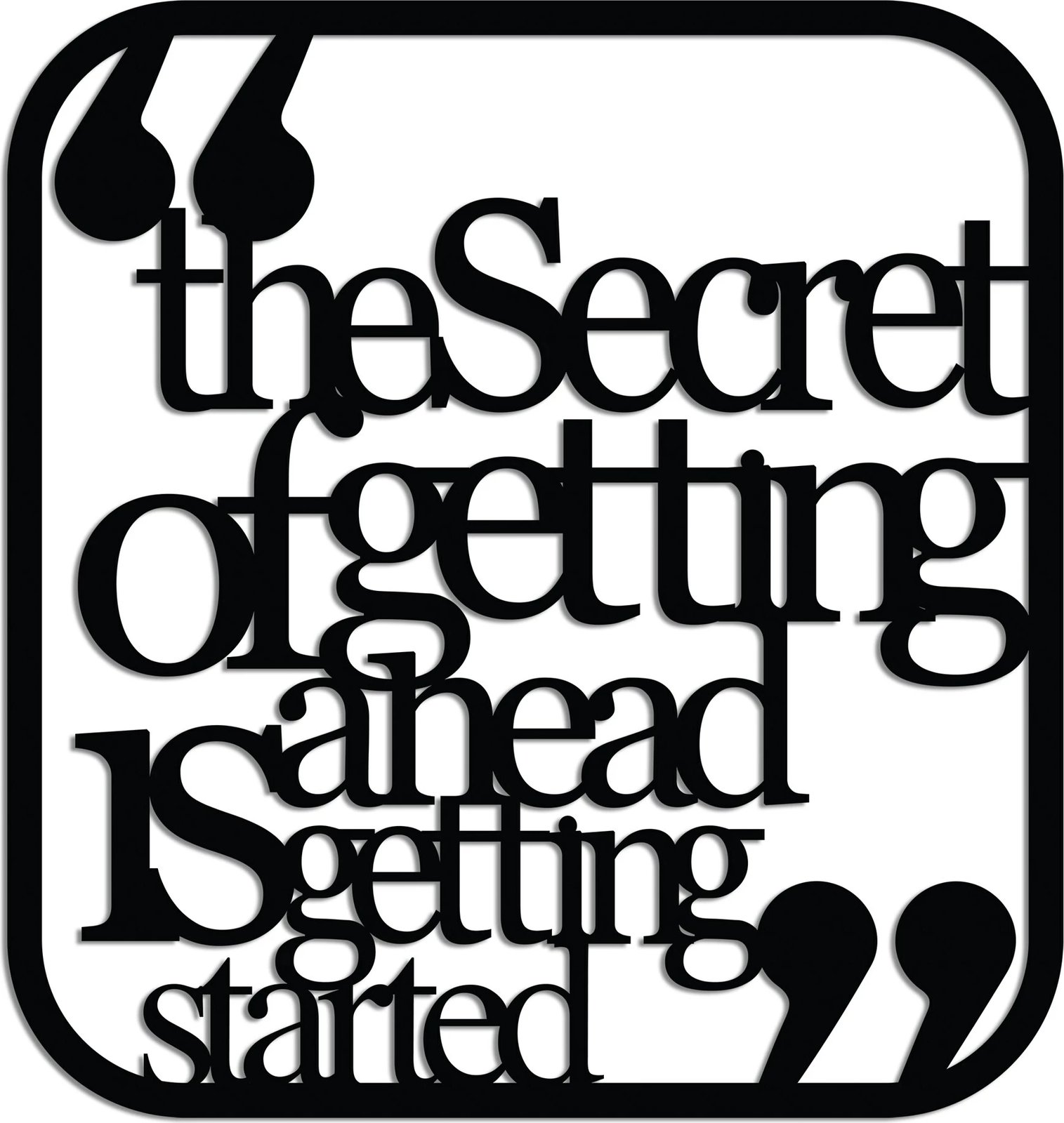 Aksesor dekorativ metalik për mur, Wallity, Getting Ahead Started 3, ngjyrë e zezë, 50x50cm