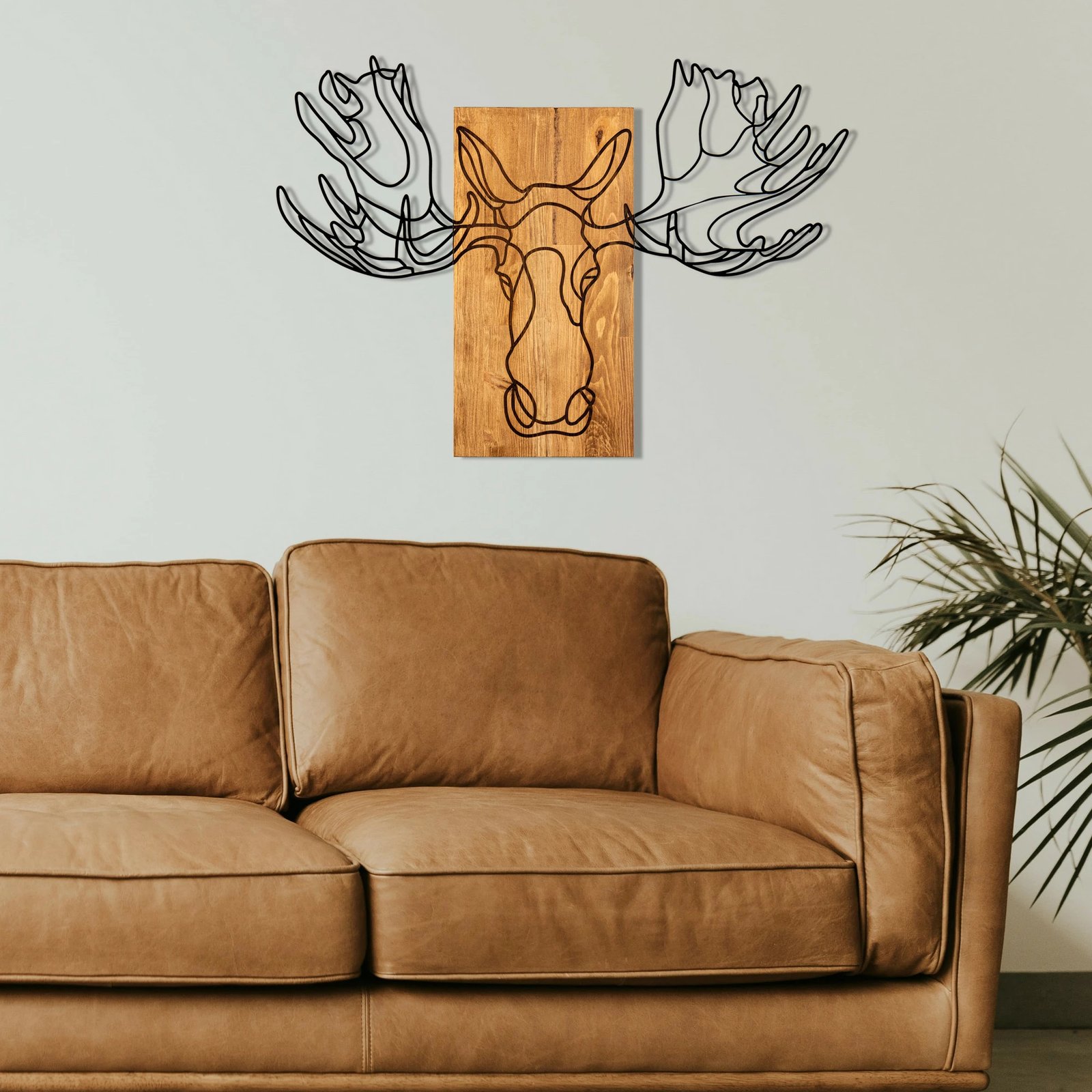 Aksesor dekorativ muri prej druri dhe metali, Wallity, Jeyan, ngjyrë e zezë dhe arre, 93x66cm