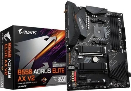Pllakë amë Gigabyte B550 AORUS Elite AX V2, Socket AM4, ATX, DDR4, Wi-Fi 6, E zezë