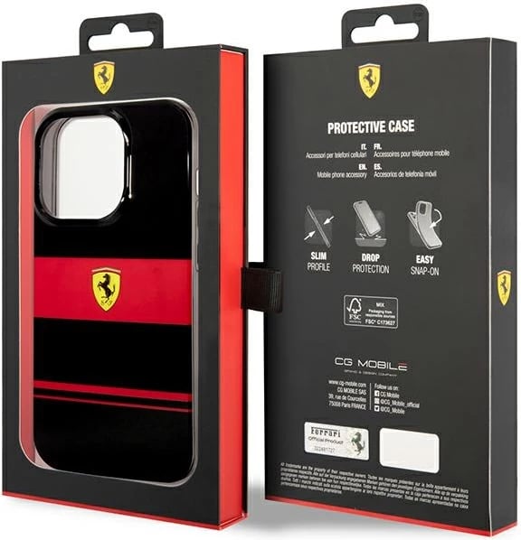 Mbështjellës Ferrari Combi MagSafe për iPhone 14 Pro Max 6.7", i zi