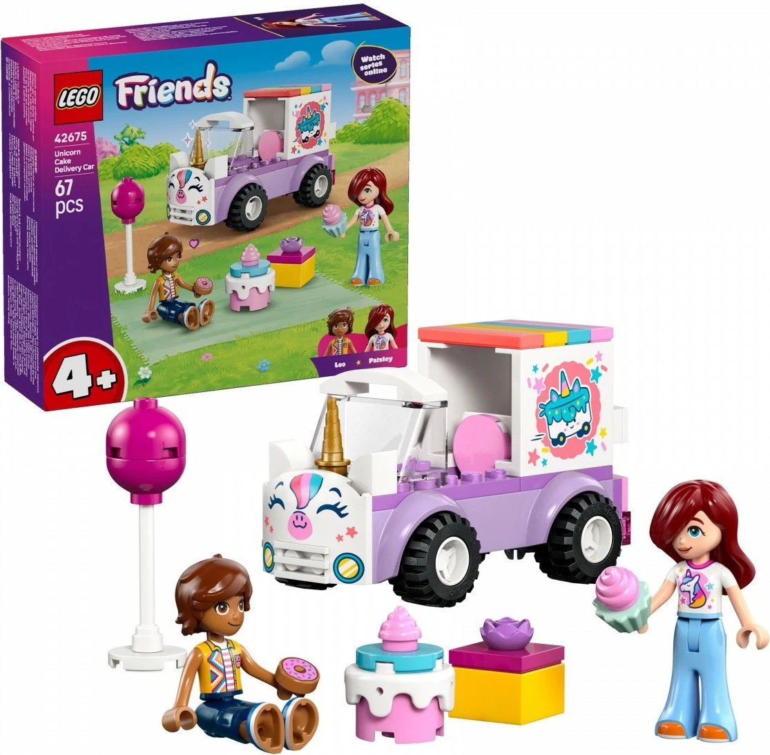 Set konstruktimi, LEGO Friends, 42675 Unicorn Cake Delivery, 67 copë, 4+, set i vogël