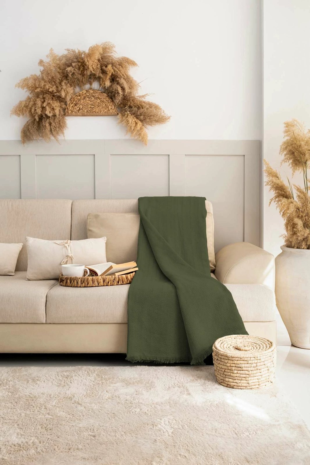 Mbulesë divani L'essentiel, ngjyrë kaki, Rio