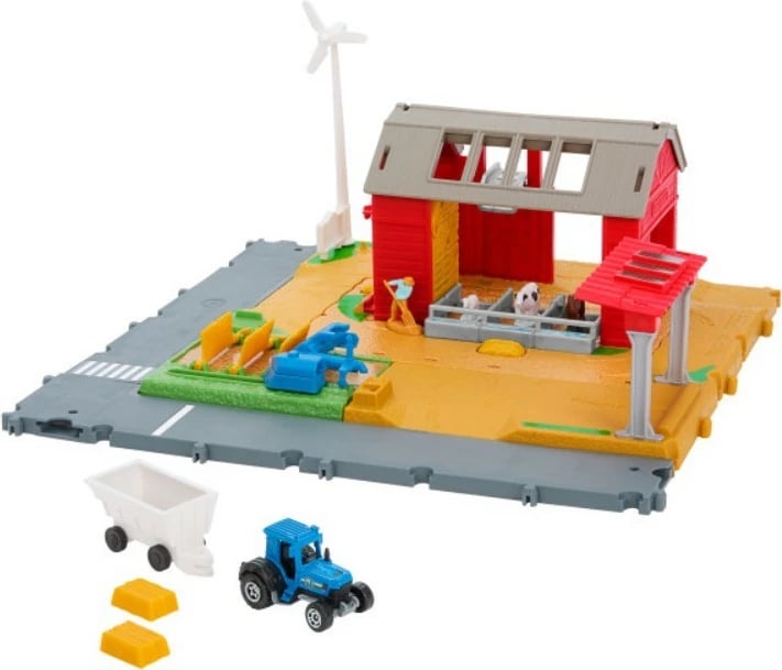 Set lodrash Matchbox Farm Set Animals Tractor Sound, me traktor, kafshë ferme dhe tinguj, shumëngjyrësh