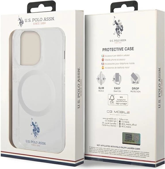Mbështjellës U.S. Polo Assn. USHMP15LUCIT për iPhone 15 Pro 6.1", MagSafe, Transparent Mbështjellës U.S. Polo Assn. USHMP15LUCIT për iPhone 15 Pro 6.1", MagSafe, Transparent