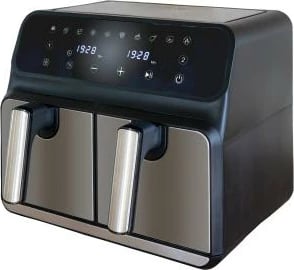 fritezë me ajër e nxehtë, Unold, Twin Zone 58685, 8 L (2x4 L), 1700 W, e zezë/argjendtë