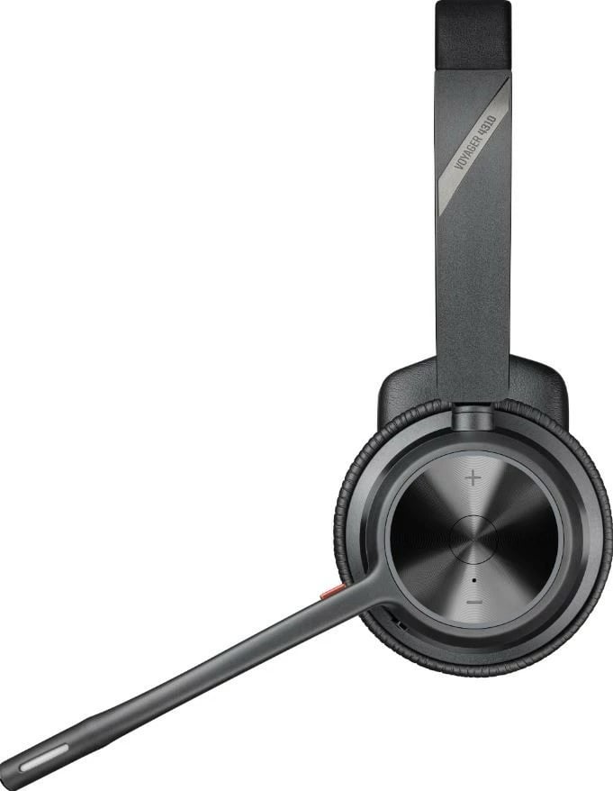 Kufje mono POLY Voyager 4310-MS-Teams me Bluetooth, USB-C, bazë karikimi, e zezë