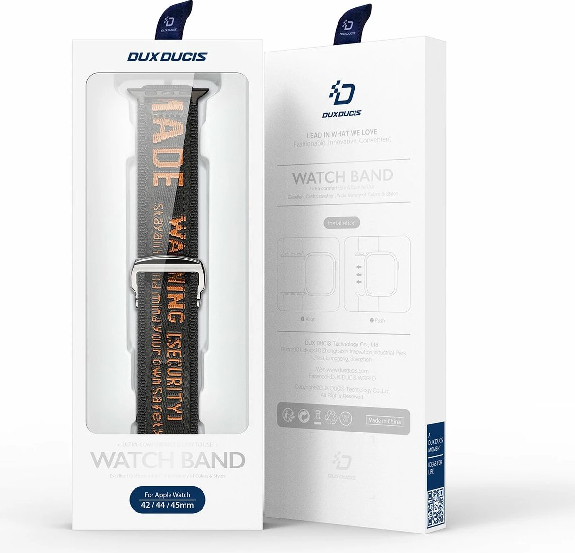 Rrip najloni për Apple Watch Dux Ducis Outdoor, 42/44/45/49mm, zi-portokalli Rrip najloni për Apple Watch Dux Ducis Outdoor, 42/44/45/49mm, zi-portokalli