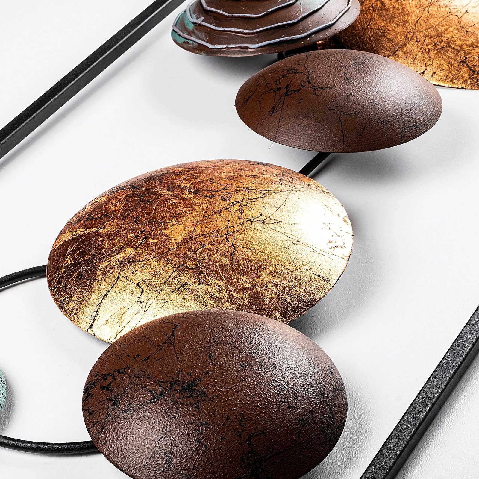 Aksesor dekorativ metalik për mur Wallity, teksturë, shumëngjyrësh, 32x90x4cm