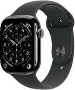 Smartwatch Apple Watch Series 11 GPS + Cellular 46mm, kasë titani slate, rrip sport i zi M/L, MFD24W