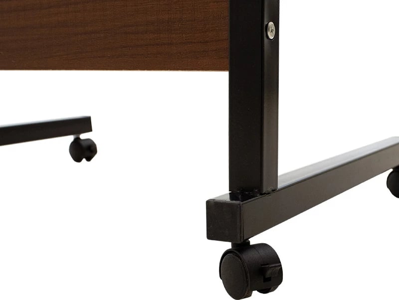 Tavolinë metalike për kompjuter, ngjyrë arre, Piper, 60x40x69-90cm