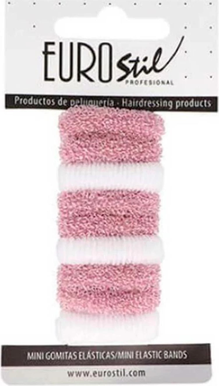 Gomita elastike për flokë EUROSTIL Cabello Coleteros Mini unisex rozë bardhë 9 copë