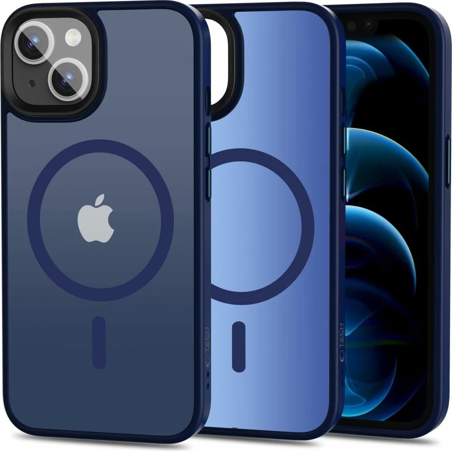 Mbështjellës Tech-Protect MagMat për iPhone 13, MagSafe, gjysmë-transparent, Blu
