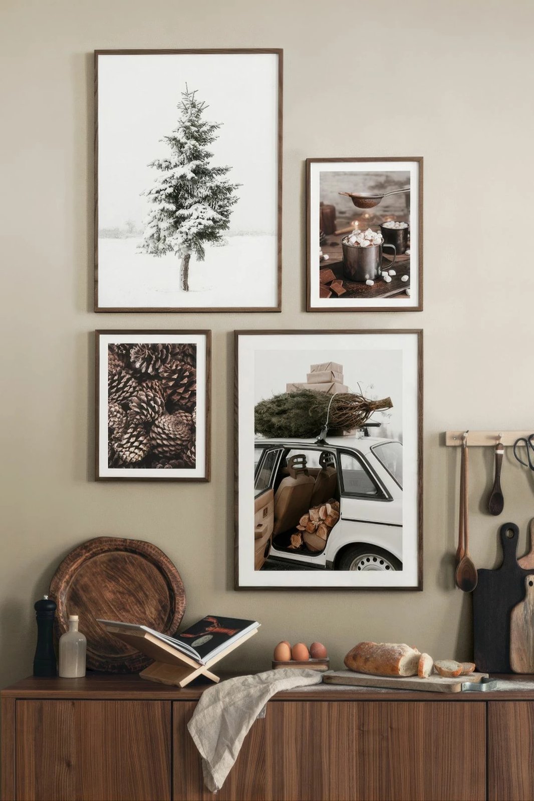 Set pikturash dekorative me kornizë, 4 copë, Wallity, Nwyearmdl1