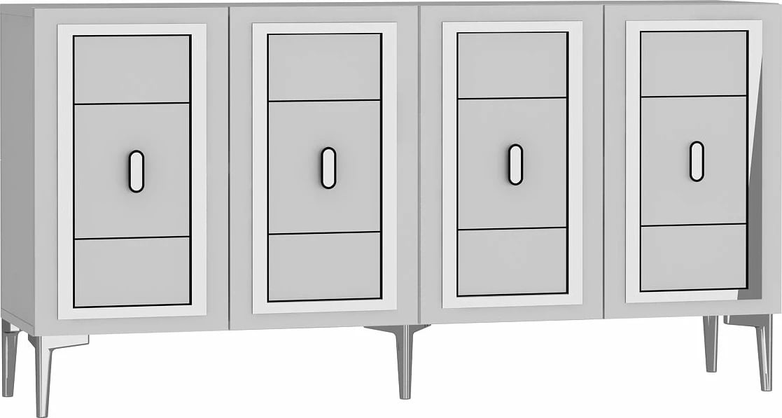 Konsol Skye Decor, Orion, e bardhë, argjend