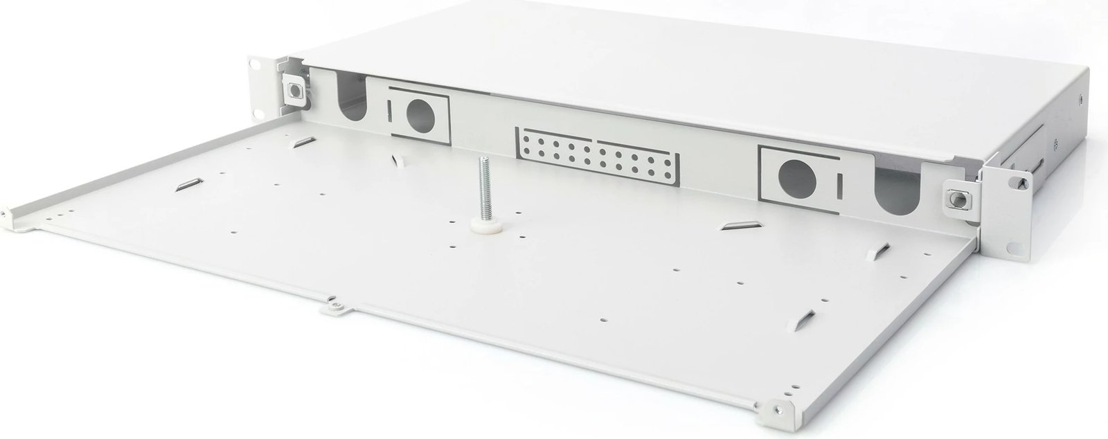 Kutia për fibra optike Digitus, përbrenda, çeliku, 428x240x44mm, quick lock