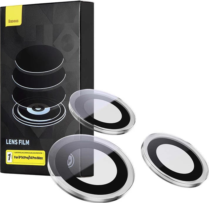 Mbrojtës xhami për lente Baseus Glare Repelling Corning, për iPhone 14 Pro/14 Pro Max, Transparent