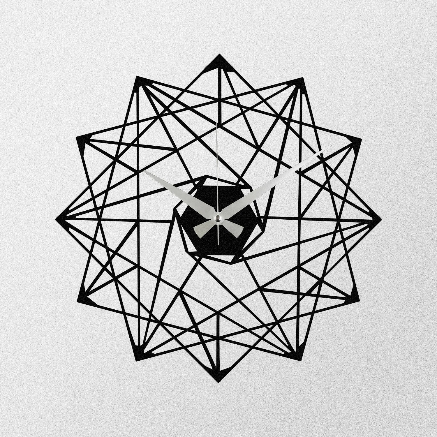 Orë muri dekorative prej metali, ngjyrë e zezë, Wallity Enzoclock - S015, 48x48cm