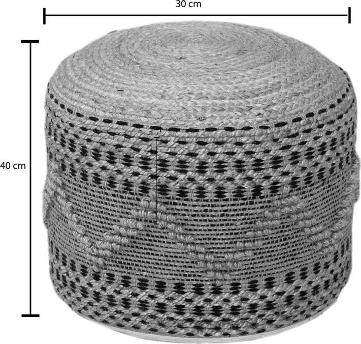 Bangku pouf-stool, jute-kotton, ngjyrë natyrale, F45x30cm
