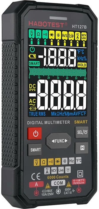 Multimetër digjital Habotest HT127B, universal, me ekran të madh, i zi