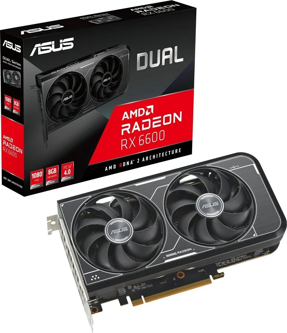 Kartelë grafike ASUS Dual RX6600 8 GB GDDR6, e zezë