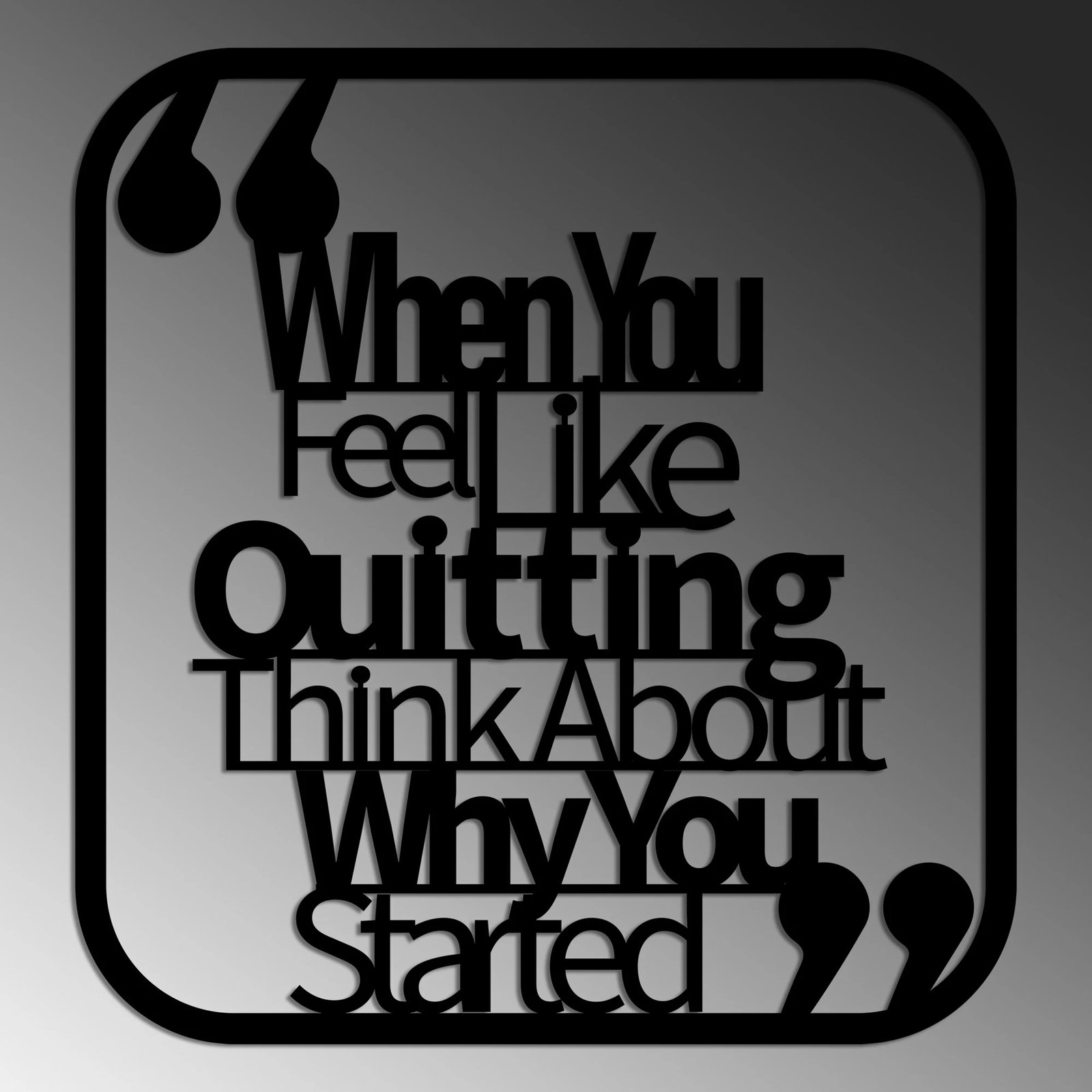 Aksesor dekorativ metalik për mur, Wallity, Quitting Think