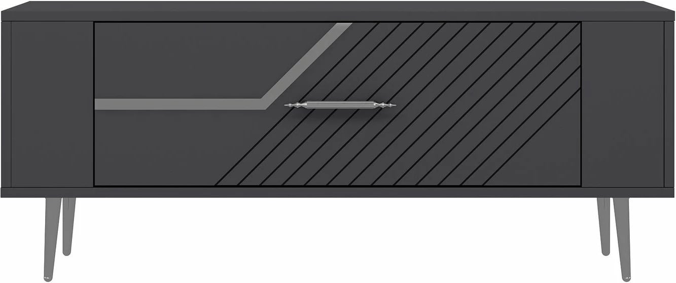Komodë TV, ngjyrë antracit dhe argjendi, Retrolp5