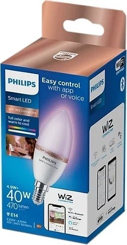 Llambë LED Philips Smart E14 C37 4.9 W (40 W), RGBW