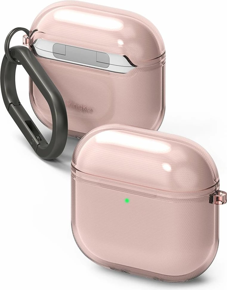 Mbështjellës Ringke Air për Apple AirPods 4, Rozë, me karabiner