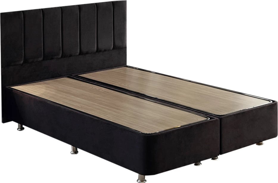 Baza dhe shtrati dopio me komodinë, ngjyrë e zezë, Skye Decor, 180x200cm