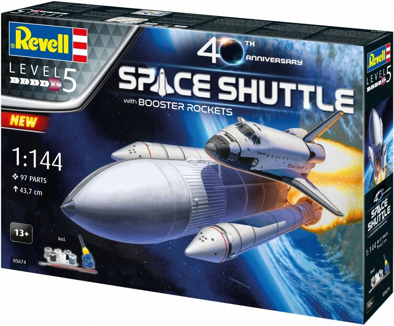 Set model plastik Revell Space Shuttle Discovery & Booster Rockets, 1:144, 97 pjesë
