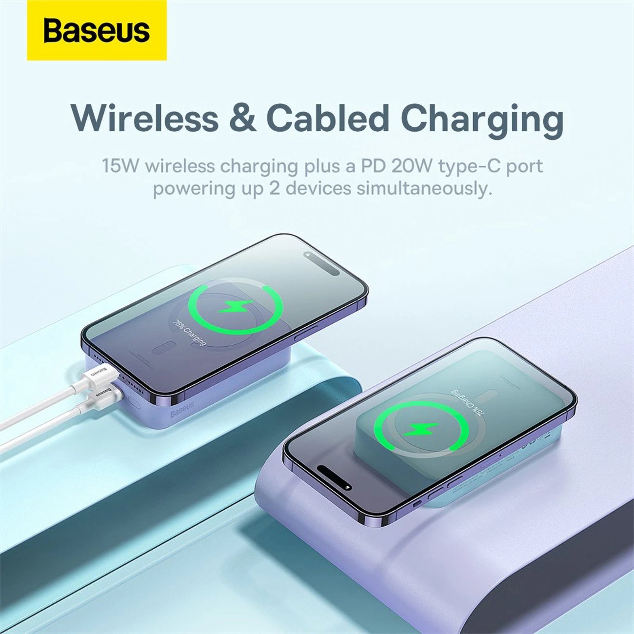 Powerbank Baseus Magnetic Mini 20000 mAh, 20W, USB-C, vjollcë me kabllo