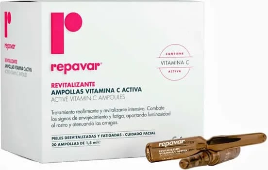 Ampulla për fytyrë REPAVAR Revitalizante Active Vitamin C, unisex, 20x1.5ml