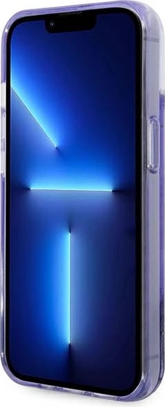 Mbështjellës Guess Liquid Glitter Palm për iPhone 14 Plus 6.7", vjollcë