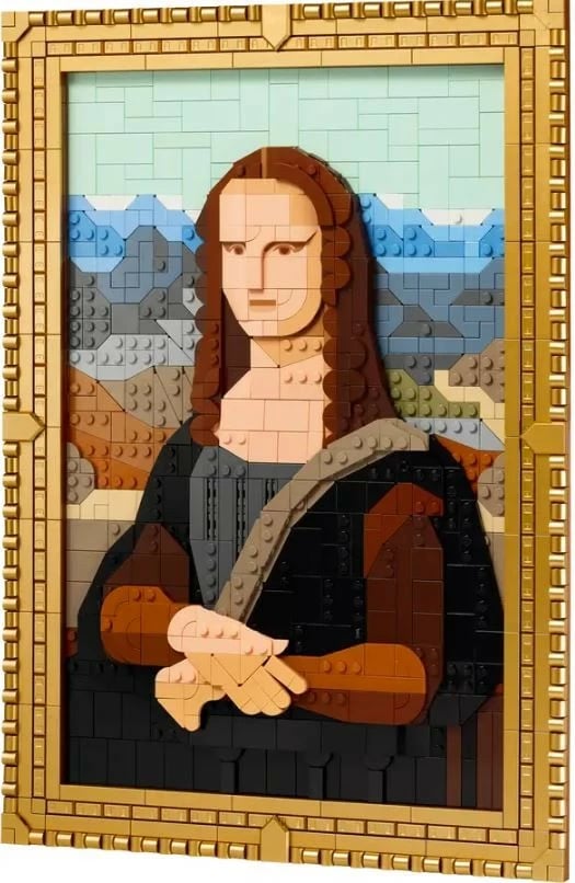 Set LEGO Art Mona Lisa 31213, 1503 pjesë, për të rritur, me kornizë të artë
