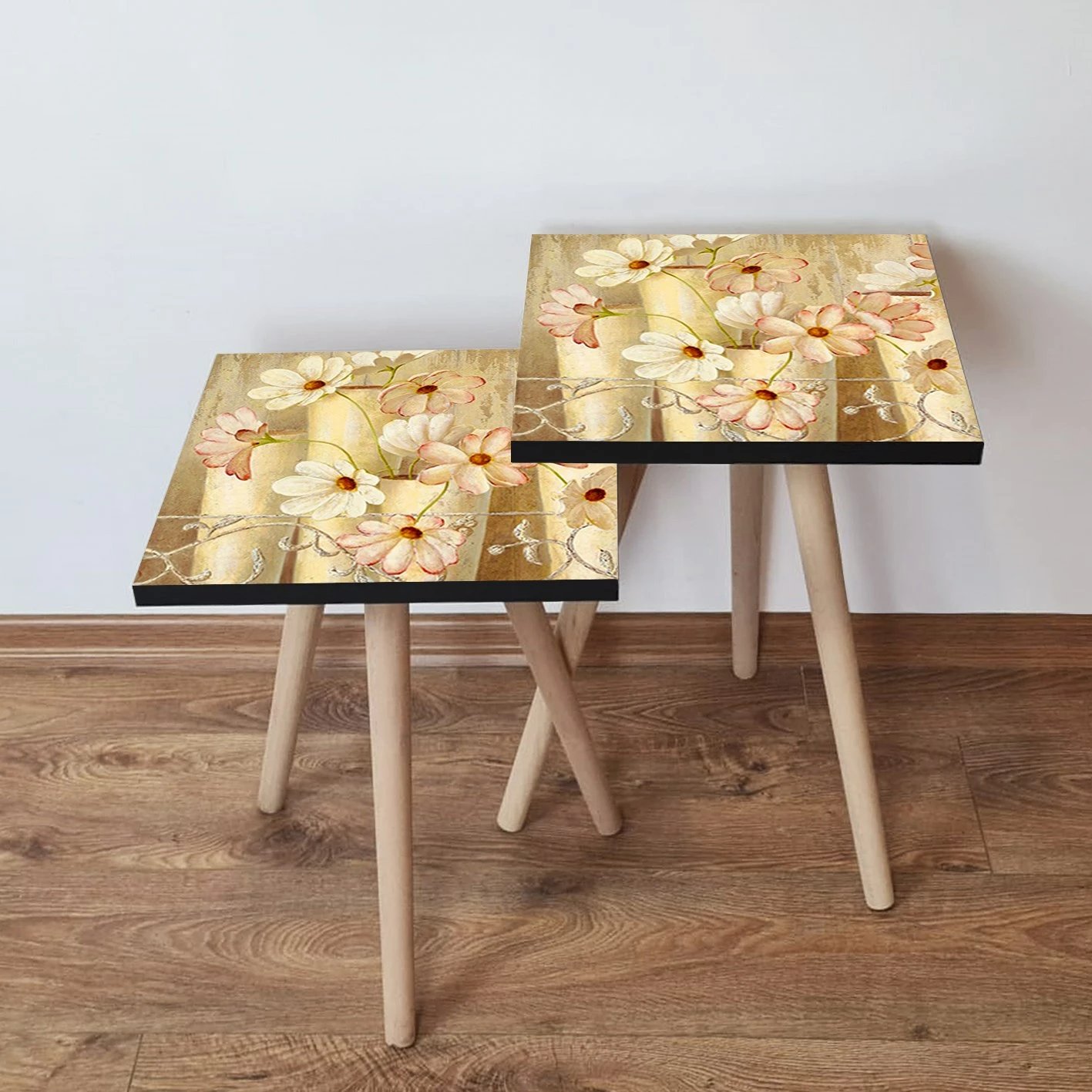 Tavolina të ndërlidhura (2 copë), Skye Decor, 2Shp309, krem