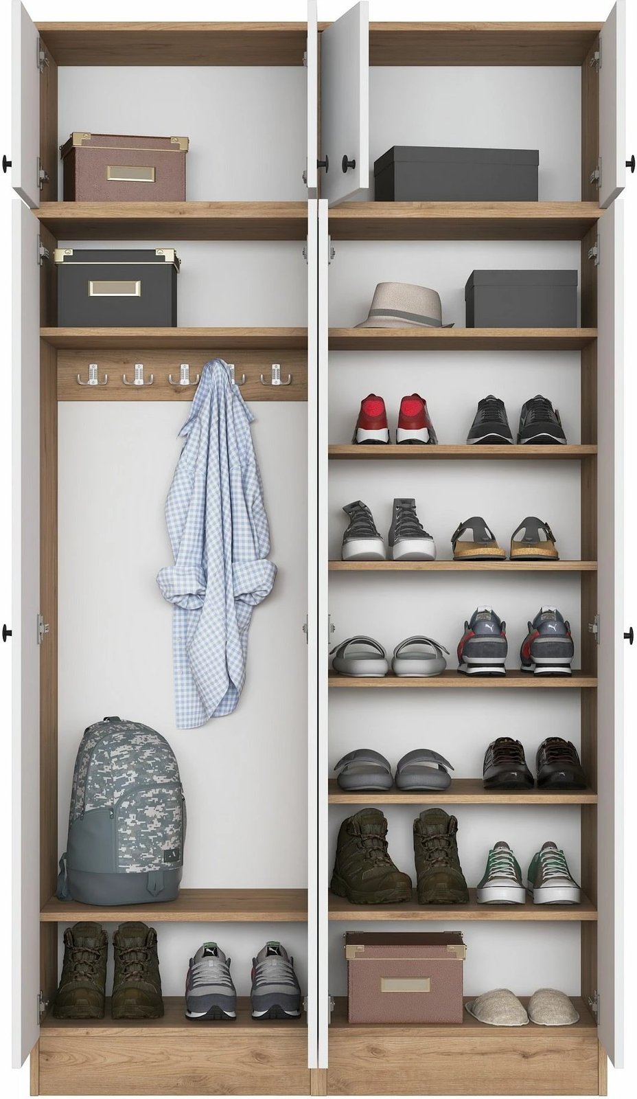 Stendë korridori Skye Decor, ngjyrë arre dhe e bardhë, EA146 - 3883