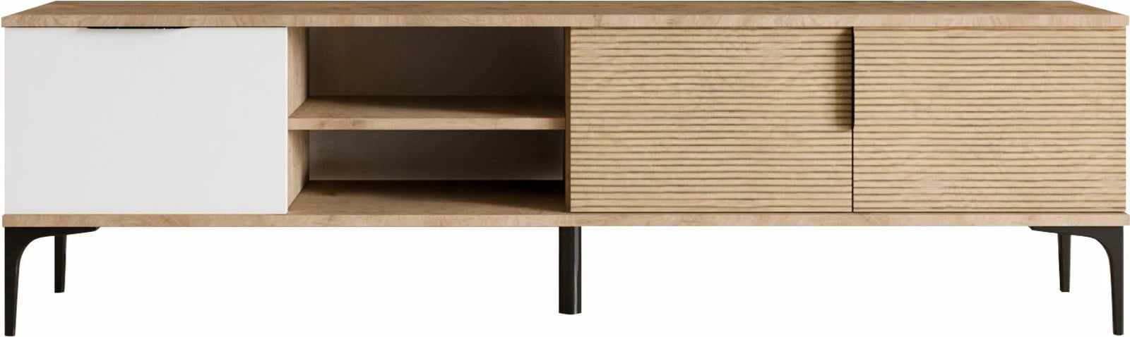 Komodë TV Hanah Home, Tarz, e bardhë dhe lis