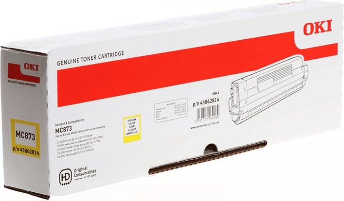 Toner, OKI, 45862814, rendiment 10000 faqe, e verdhë