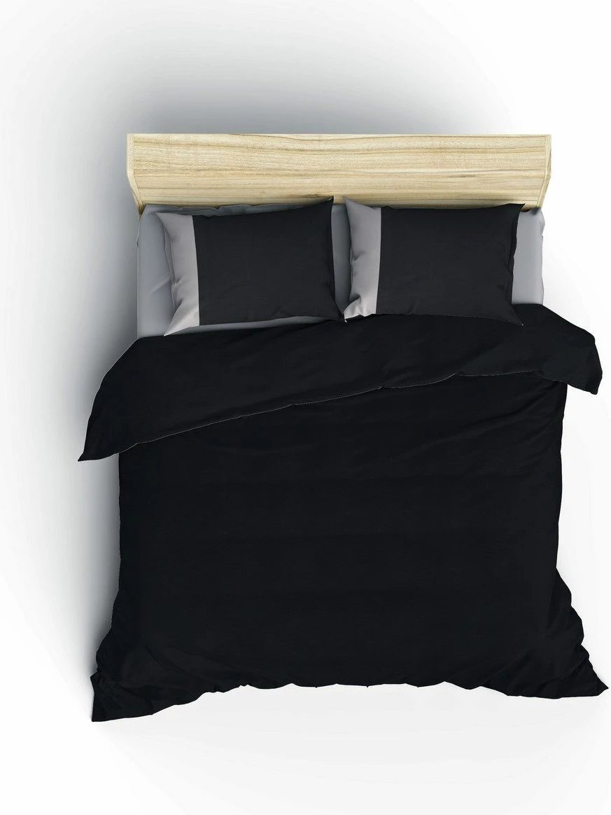 Set mbulesë për jorgan dopio, ngjyrë e zezë dhe gri, L'essentiel Set mbulesë për jorgan dopio, ngjyrë e zezë dhe gri, L'essentiel