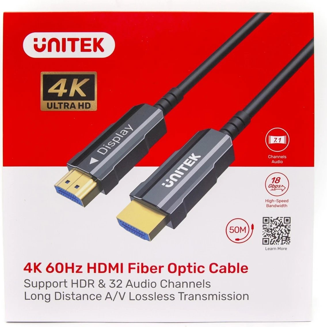 Kabllo HDMI 2.0 AOC Unitek, 4K 60Hz, 15m, e zezë