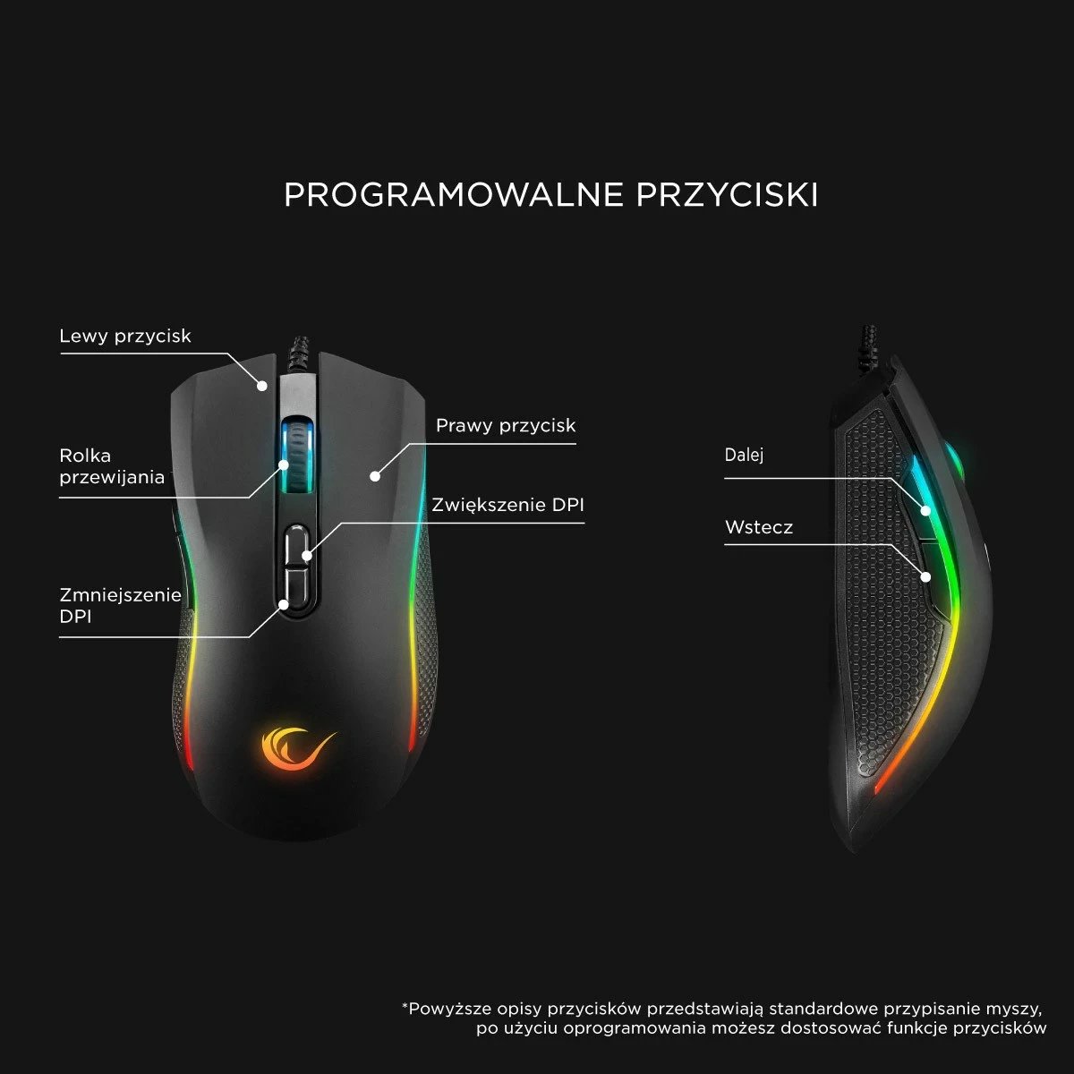 Maus Rampage SMX-R44V2, 12800 DPI, RGB, 7 taste, i zi