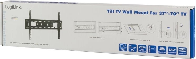 Mbajtëse muri për TV LogiLink BP0018, 37-70", VESA, deri 50kg, e zezë