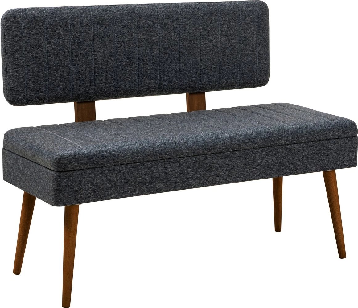 Set tavoline zgjeruese me karrige e konsol (6 pjesë), Skye Decor, Vina Bench 04 1048, ngjyrë arre, blu e errët