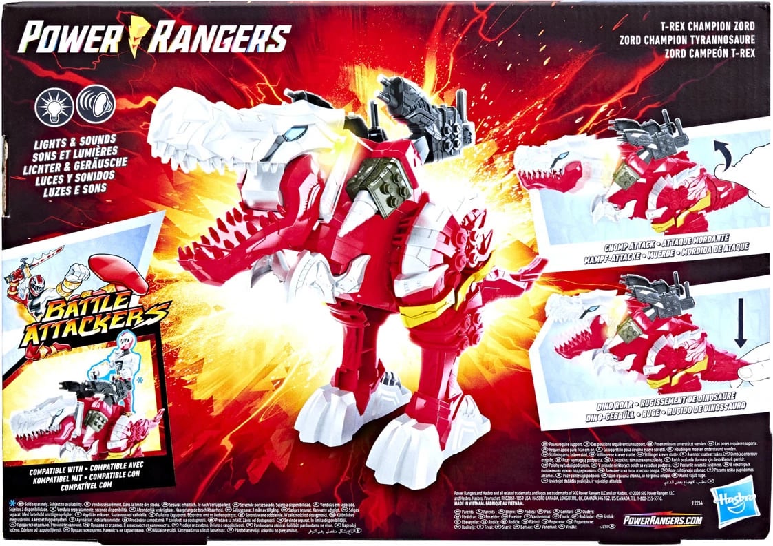 Power Rangers: Dino Fury - T-Rex Champion Zord 10" Action Toy