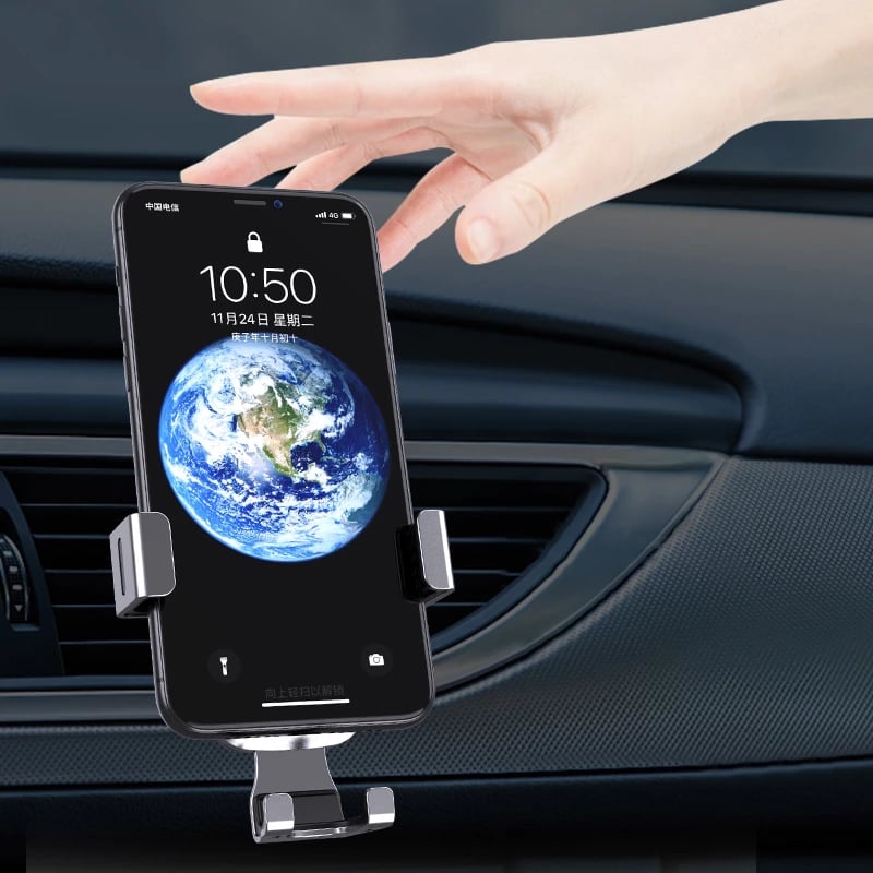 Mbajtës gravitacional për celular Hurtel YC08, për grilë të ajrit, i zi Mbajtës gravitacional për celular Hurtel YC08, për grilë të ajrit, i zi