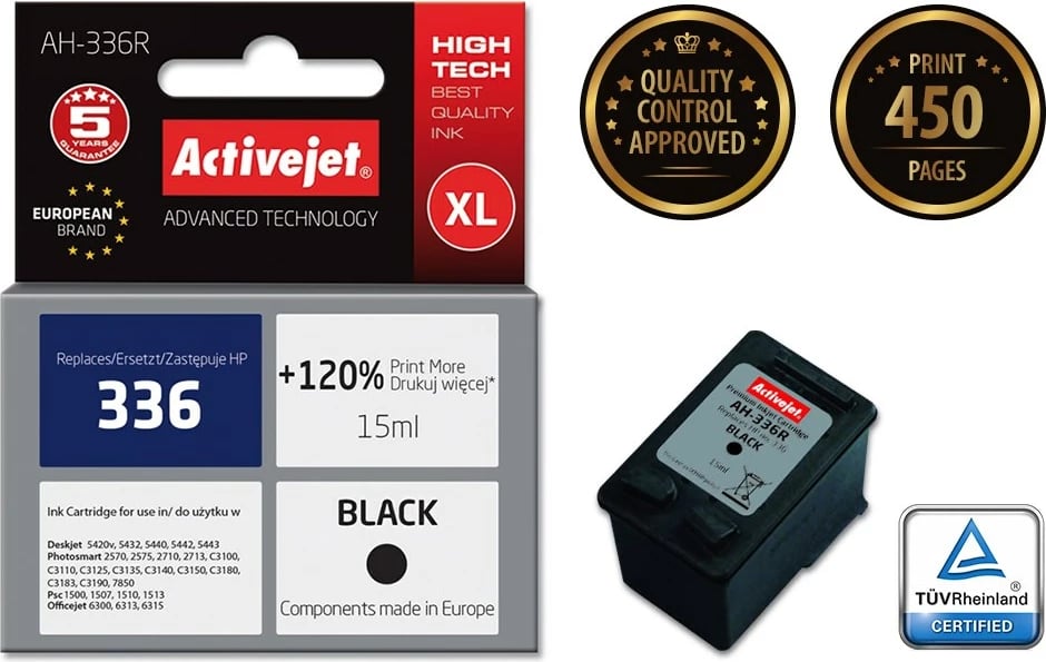 Ngjyrë Activejet AH-336R për printer HP, e zezë