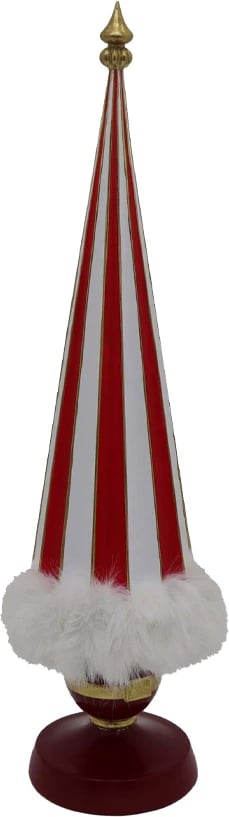 Dekor pemë Krishtlindjesh, me gëzof të bardhë, ngjyrë e kuqe, e bardhë, ari, 17x17x53cm Dekor pemë Krishtlindjesh, me gëzof të bardhë, ngjyrë e kuqe, e bardhë, ari, 17x17x53cm