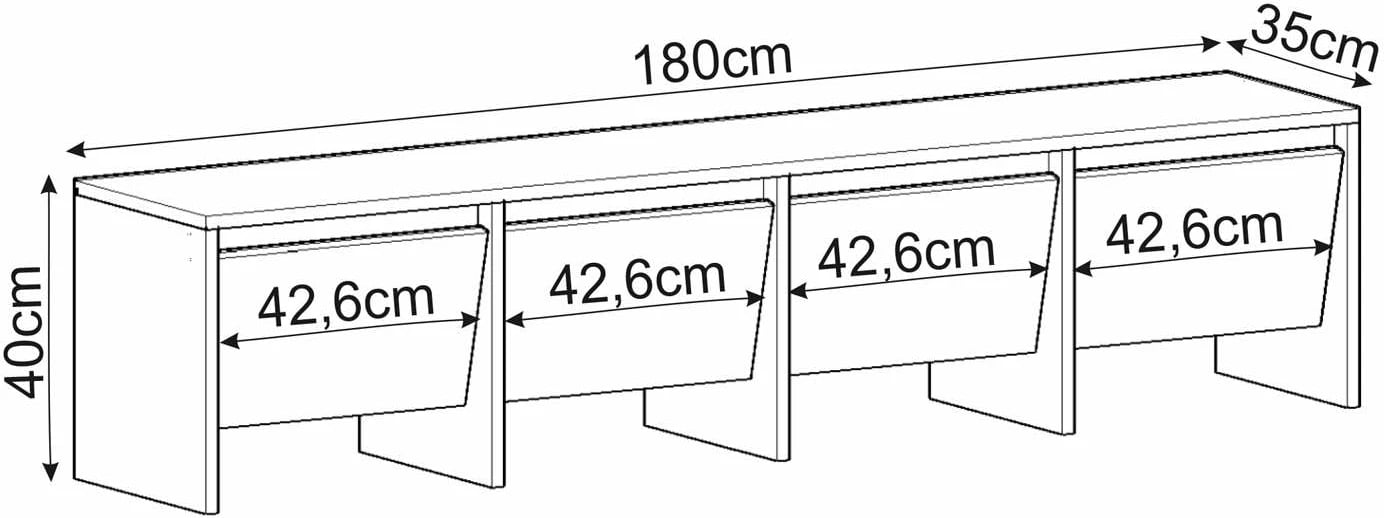 Komodë TV Skye Decor, ngjyrë travertine, 180cm