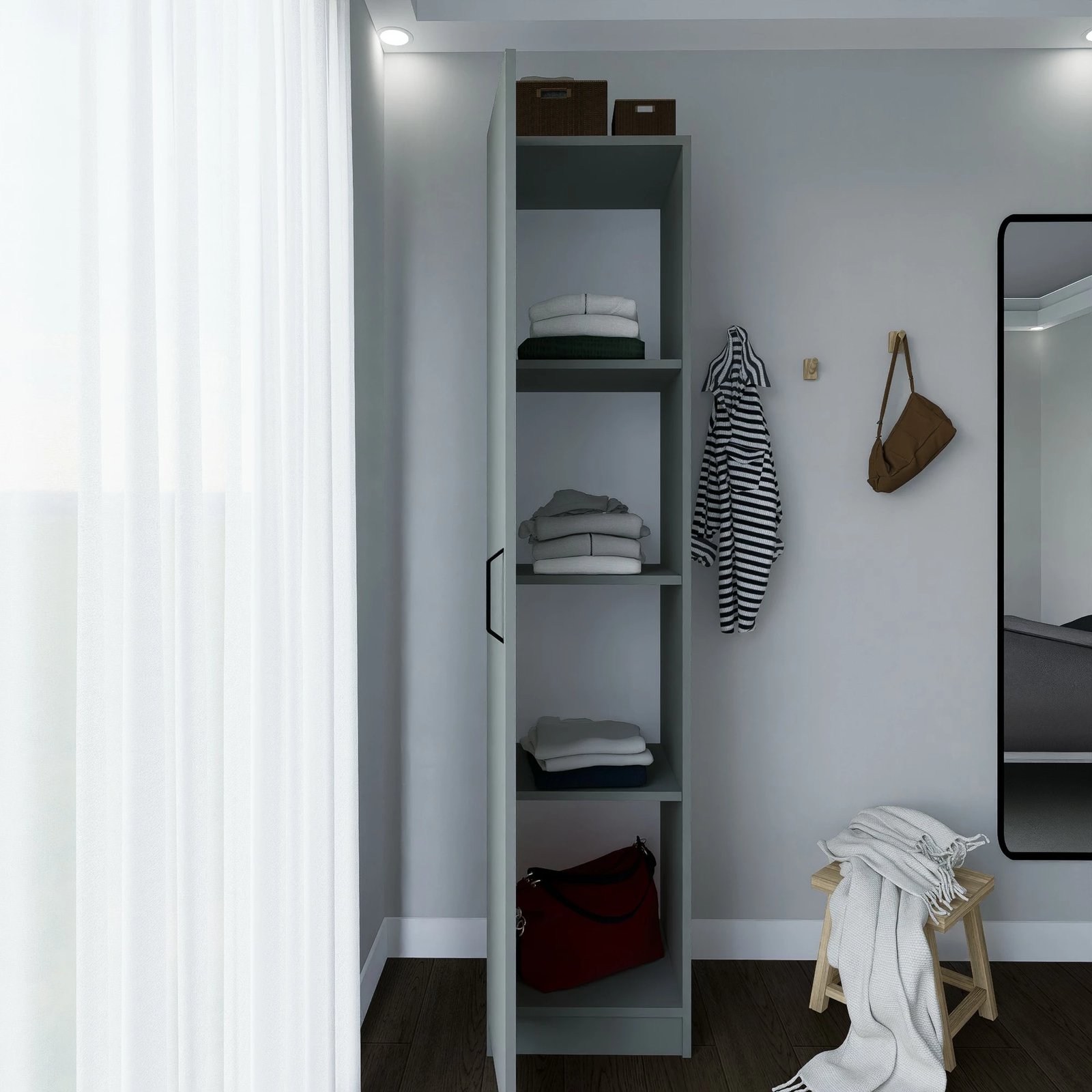 Dollap Skye Decor, Yaman 1600-040, ngjyrë gri